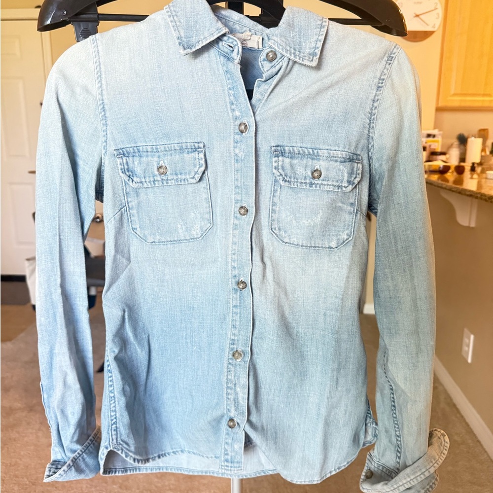 AG Adriano Goldschmied Light Blue Denim Shirt - Picture 5 of 10